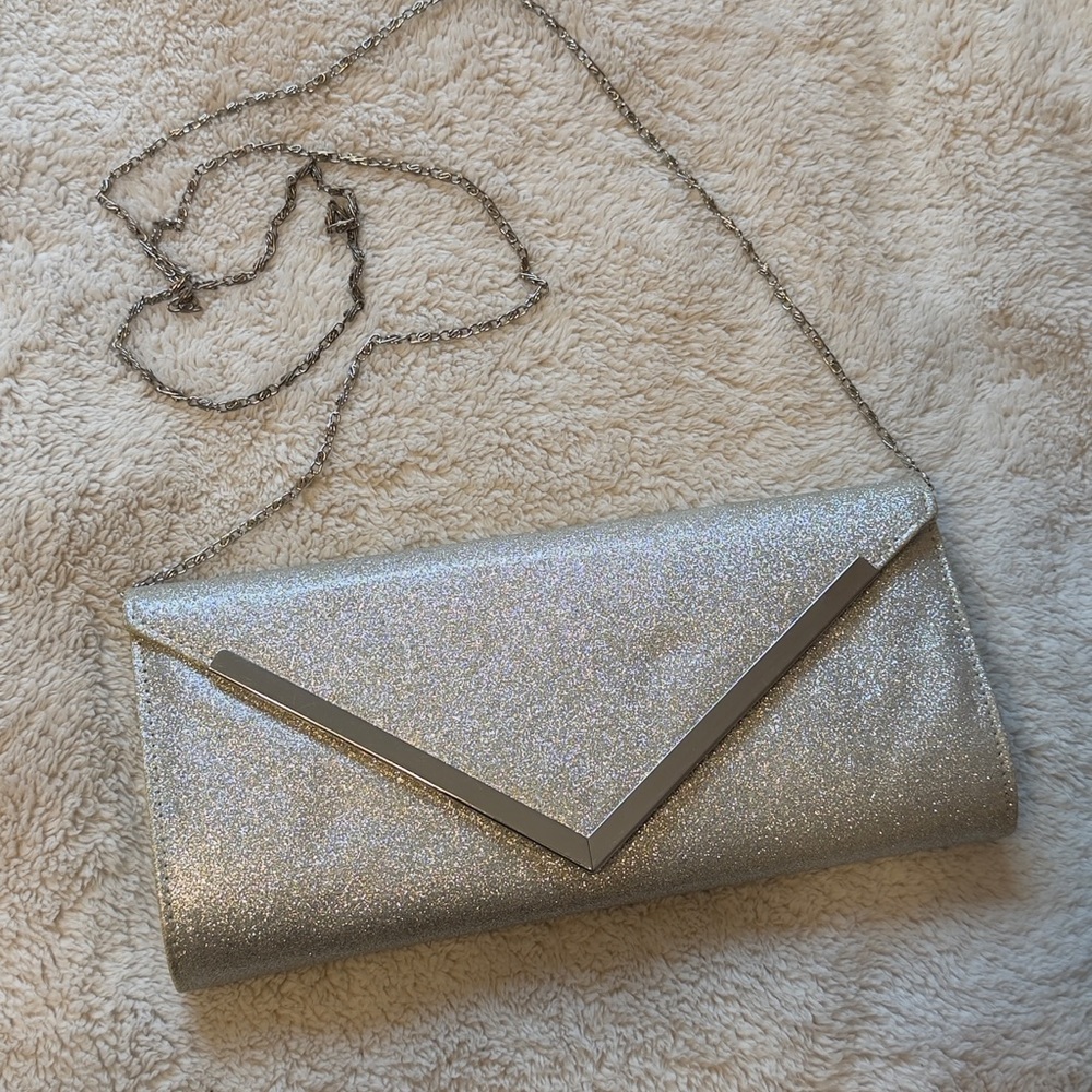Call It Spring Glittering Silver Clutch